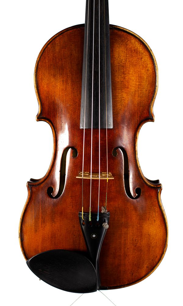 A violin, labelled Giovanni Pistucci