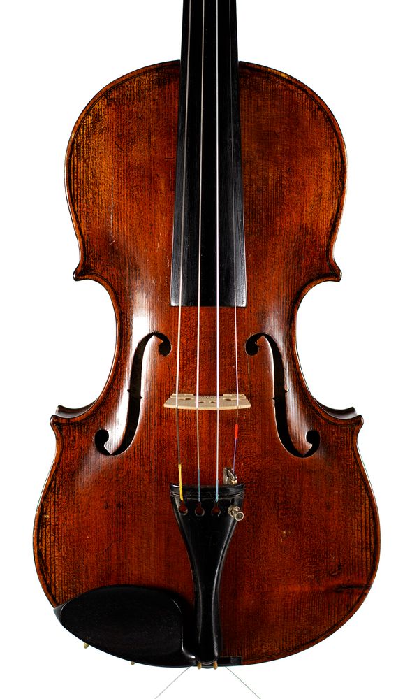 A violin, labelled Lorenzo Ventapane