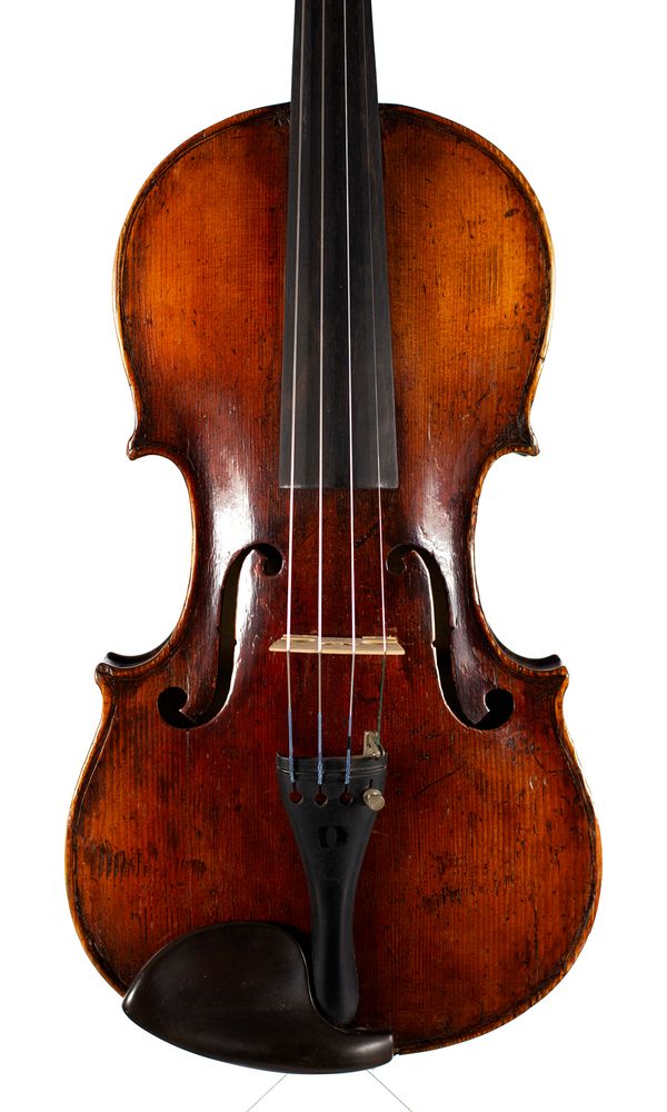 A violin, labelled Andre Castagneri