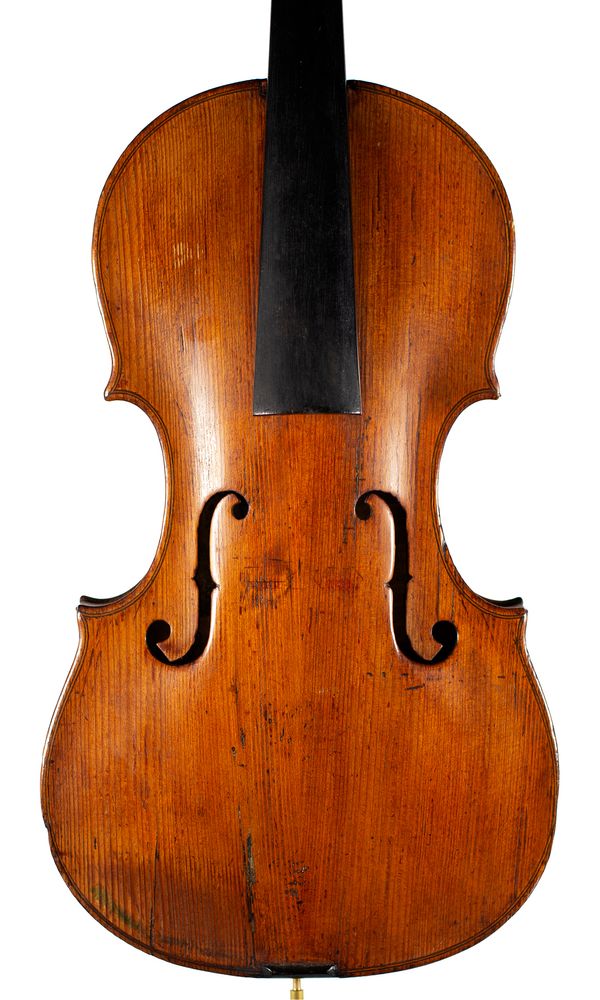 A violin, labelled Simpertus Niggell