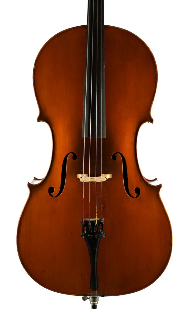 A cello, labelled Joseph Rocca 1890 Over 100 year old