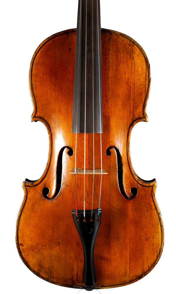 A viola, labelled Nicolaus Amatus