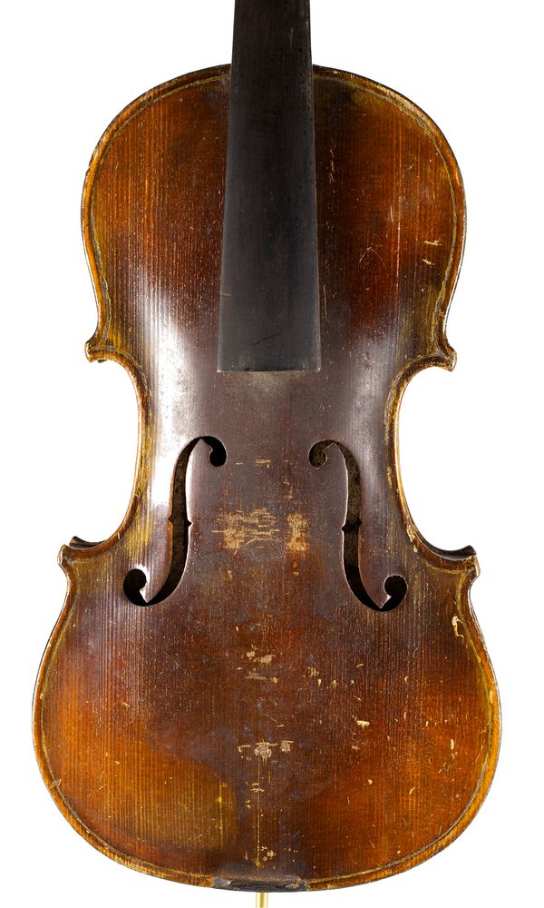 A violin, labelled Antonius Stradiuarius Cremonensis