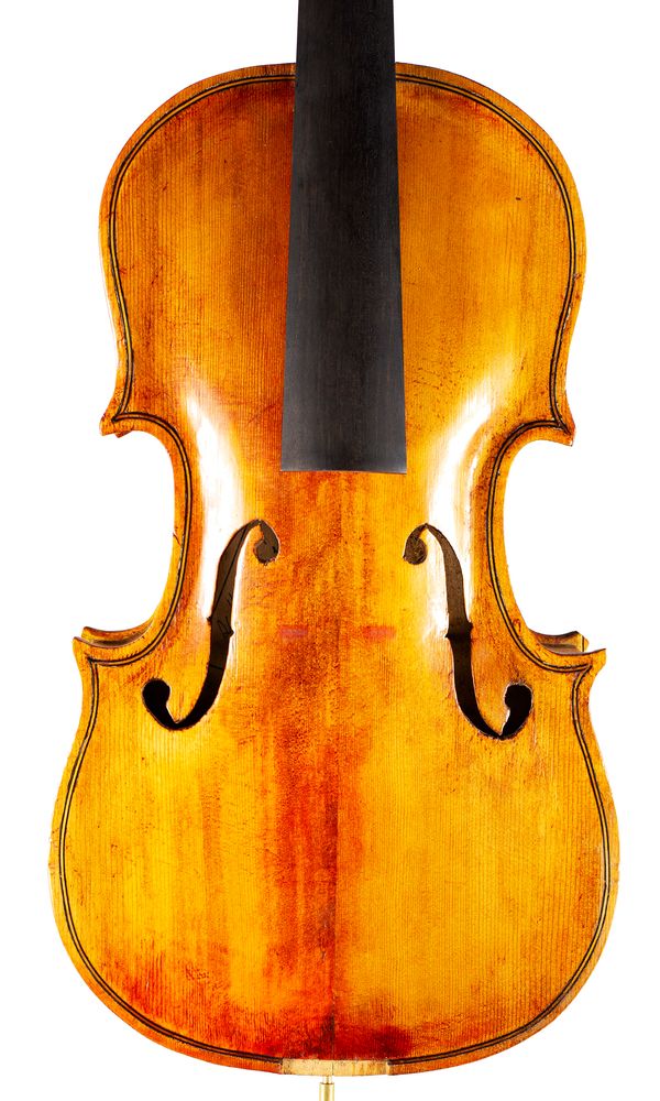 A violin, labelled .. Kettle Wigston 1982