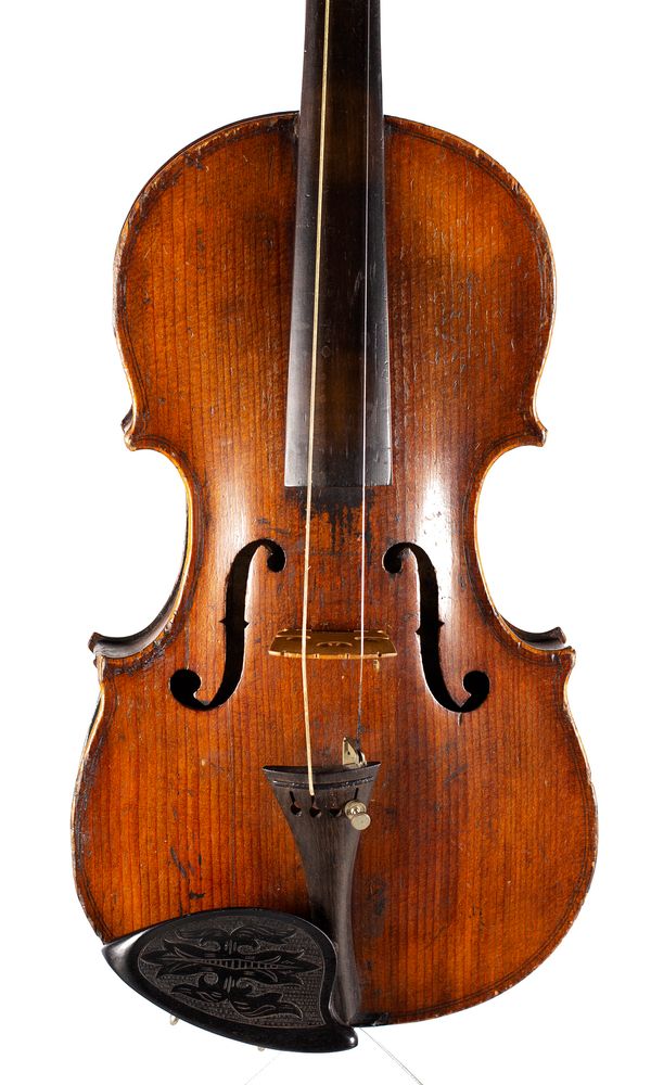 A half-size violin, labelled Medio Fino