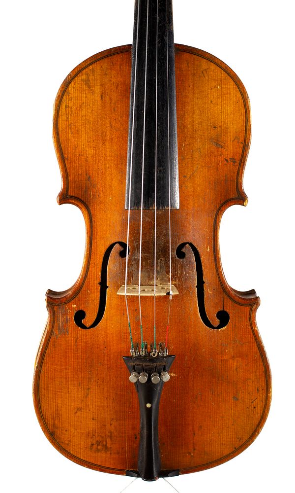 A three-quarter sized violin, unlabelled