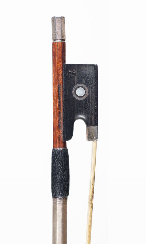 A silver-mounted violin bow by Lothar Hermann