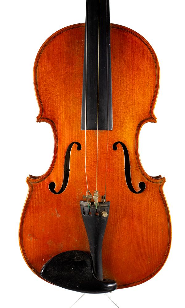 A violin, labelled Skylark Brand