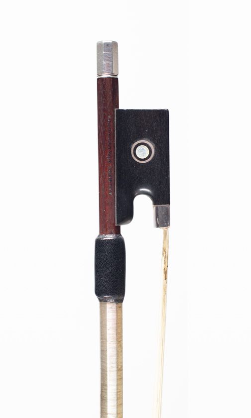 A silver-mounted viola bow by Albert Nurnberger