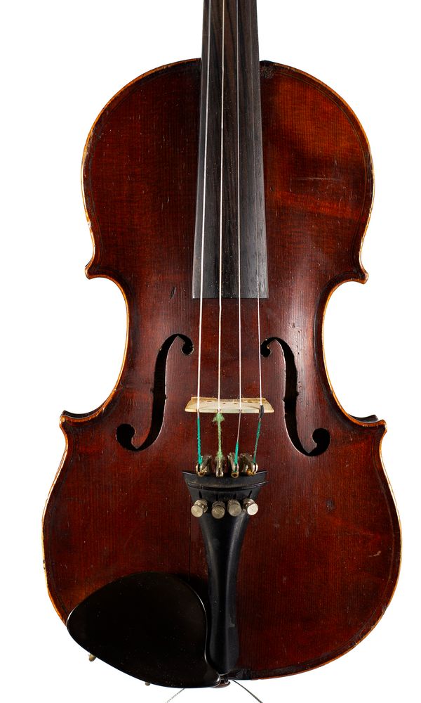 A half-size violin, labelled Compagnon