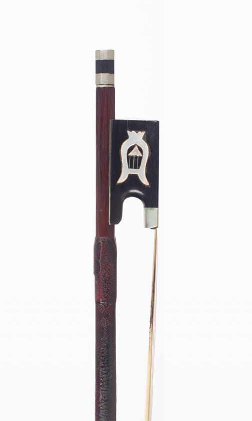 A nickel-mounted violin bow, unbranded