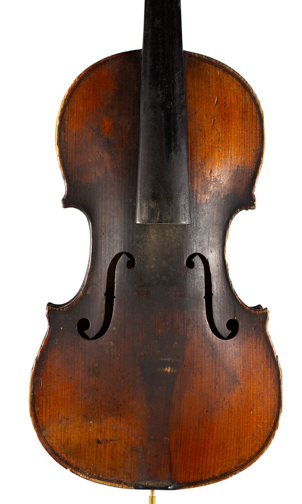 A violin, labelled Copie de Gaspar da Salo
