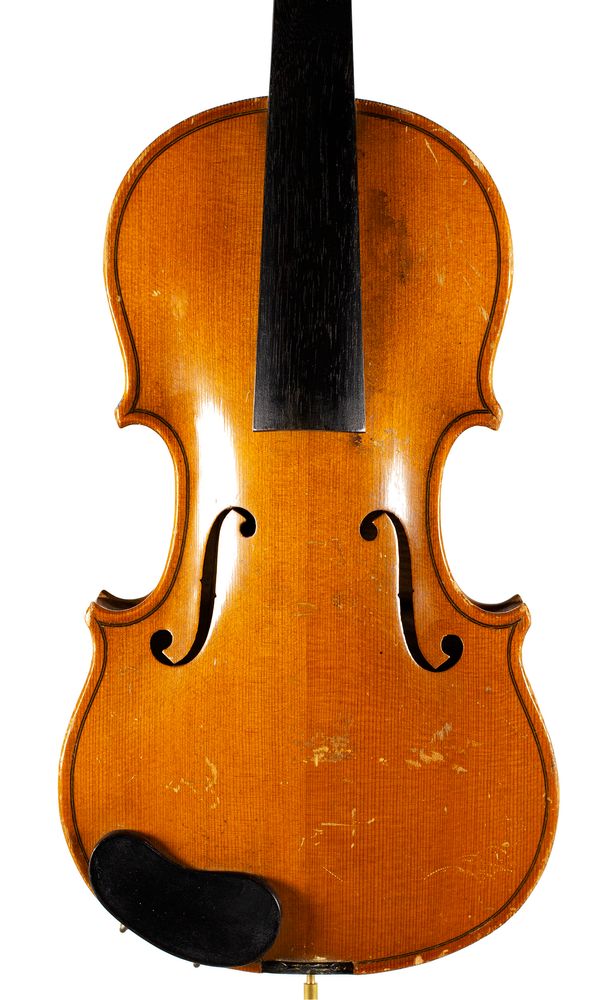A three-quarter sized violin, labelled Antonius Stradiuarius