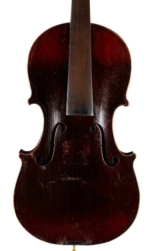 A three-quarter sized violin, labelled Mi-Fin