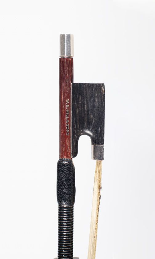 A silver-mounted violin bow by W. E Hill & Sons, circa 1970