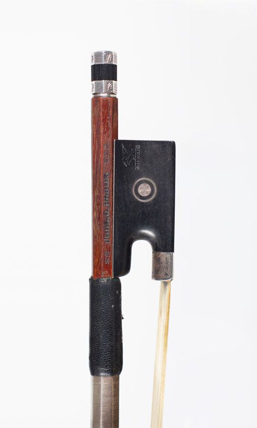 A silver-mounted viola bow by J. O. Paulus