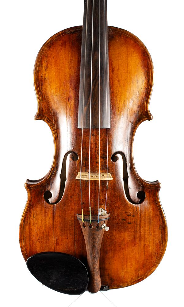 A violin, labelled Petrus Raula