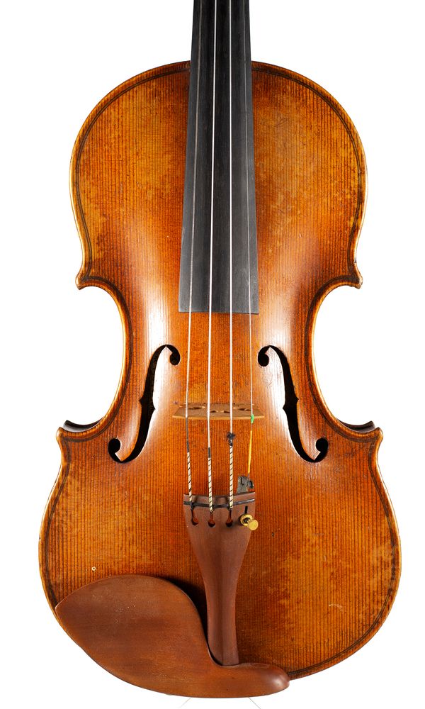 A violin, labelled Carlo Bruno