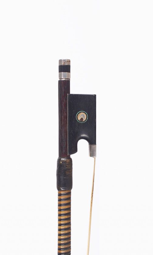 A silver-mounted violin bow, branded Dodd