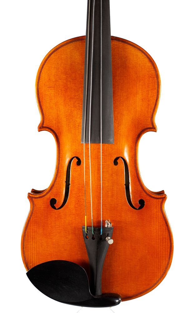 A violin, labelled Hannibal Fagnola