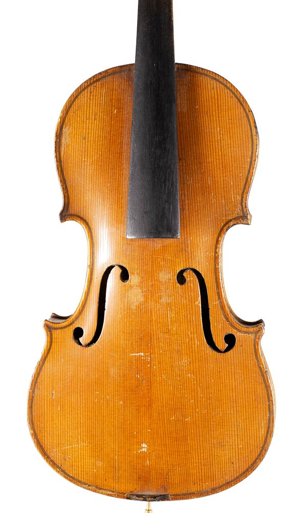 A half-sized violin, unlabelled