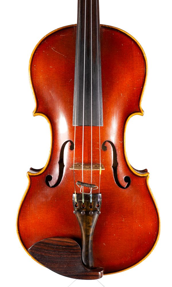 A violin, labelled Jacobus Stainer