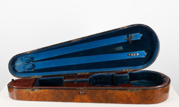 A wooden violin case