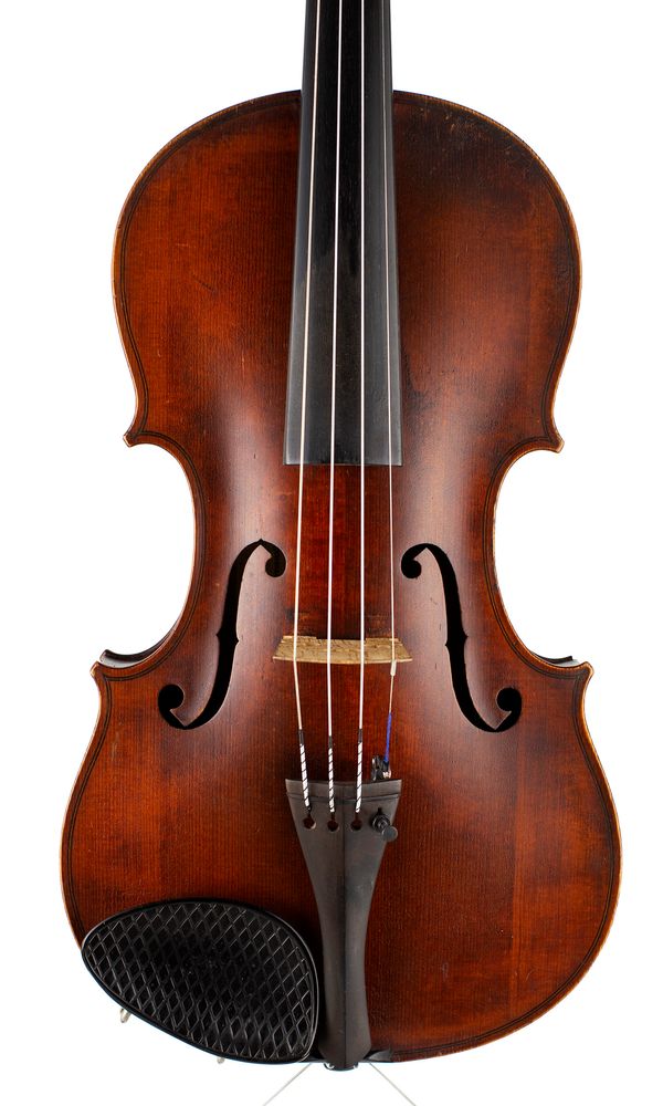 A violin, labelled Heinrich Schwarz