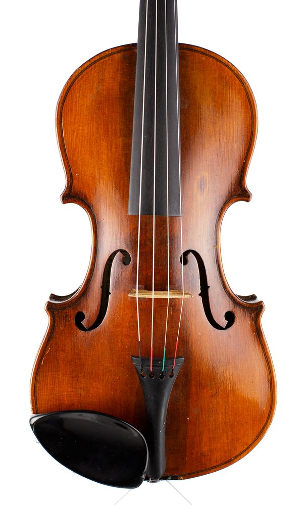 A three-quarter sized violin, labelled Rushworth and Dreaper