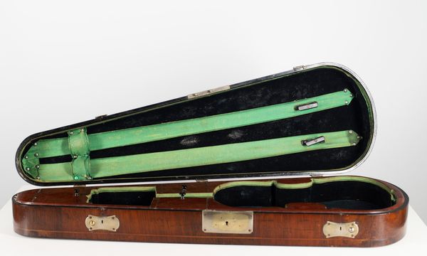 A violin case branded A. Monzino