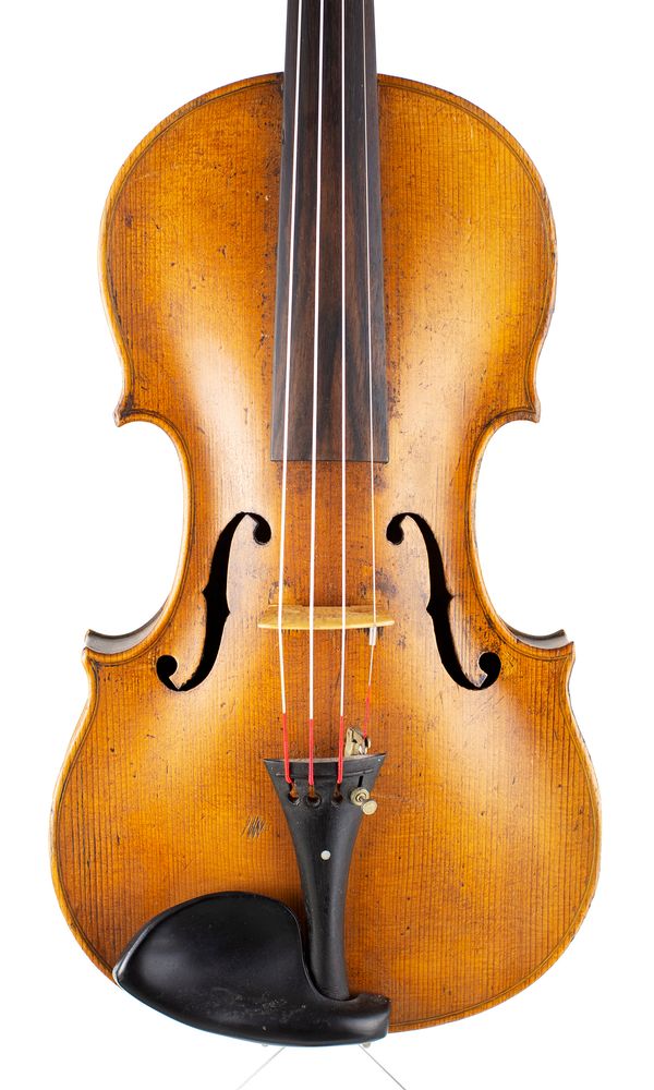 A violin, labelled Hieronymus Amatus