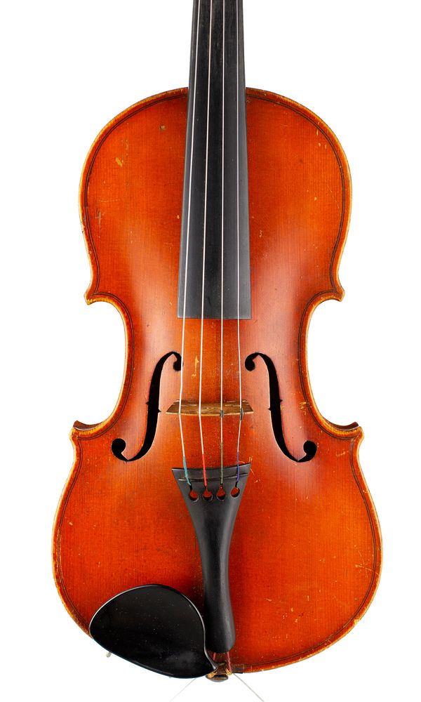 A three-quarter sized violin, unlabelled