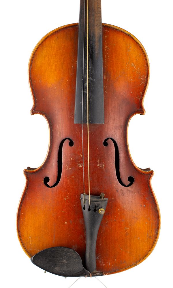 A violin, labelled Antonius Stradivarius Cremonensis