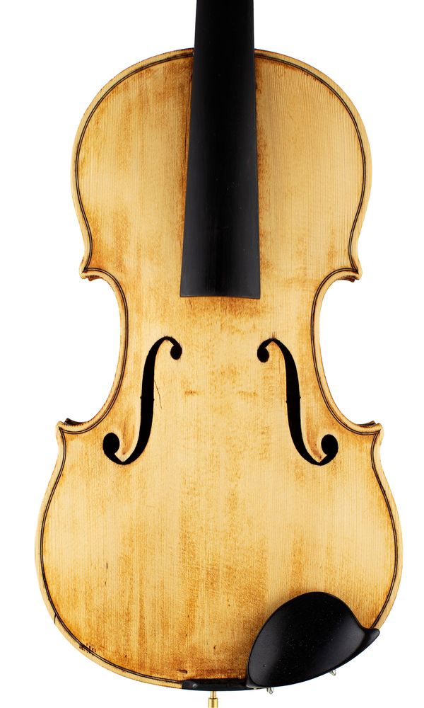 A violin, labelled Andreas Renisto