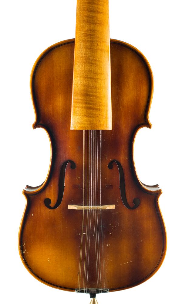 A seven-stringed viol, with sympathetic strings