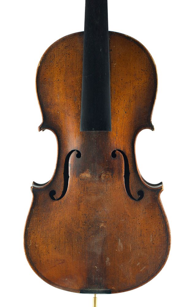 A three-quarter sized violin, unlabelled