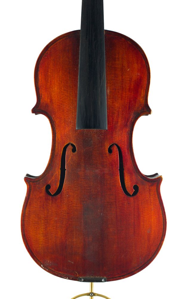 A violin, labelled Thomas Reavely, Newcastle on Tyne 1925