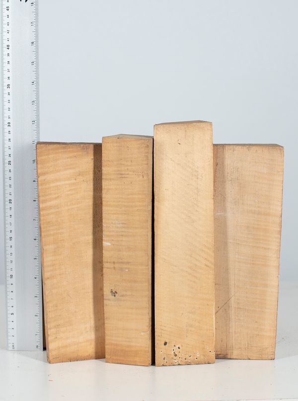 Four violin neck blanks, maple