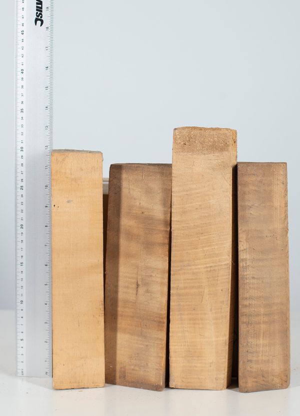 Four violin neck blanks, maple