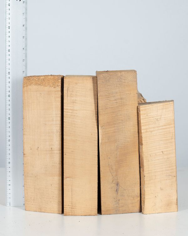 Four violin neck blanks, maple