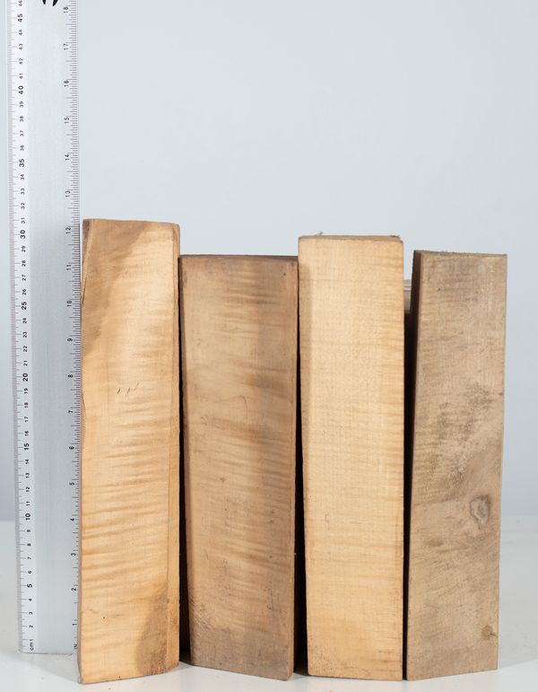Four violin neck blanks, maple