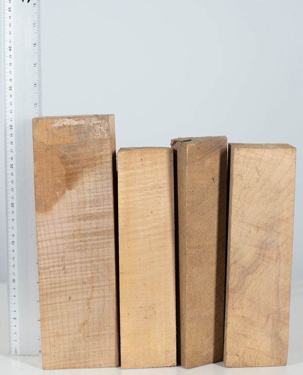Four violin neck blanks, maple