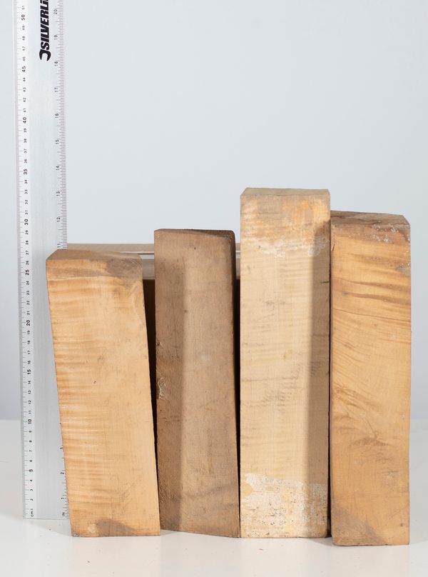 Four violin neck blanks, maple