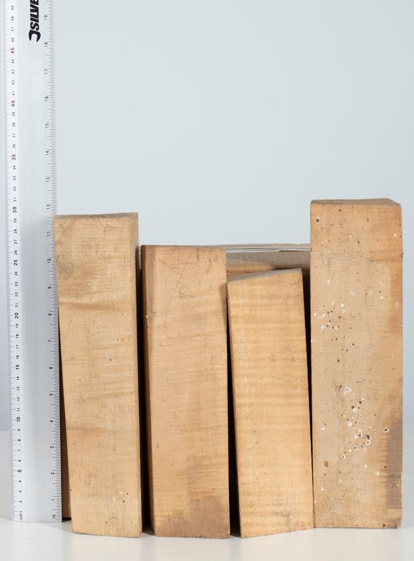 Four violin neck blanks, maple