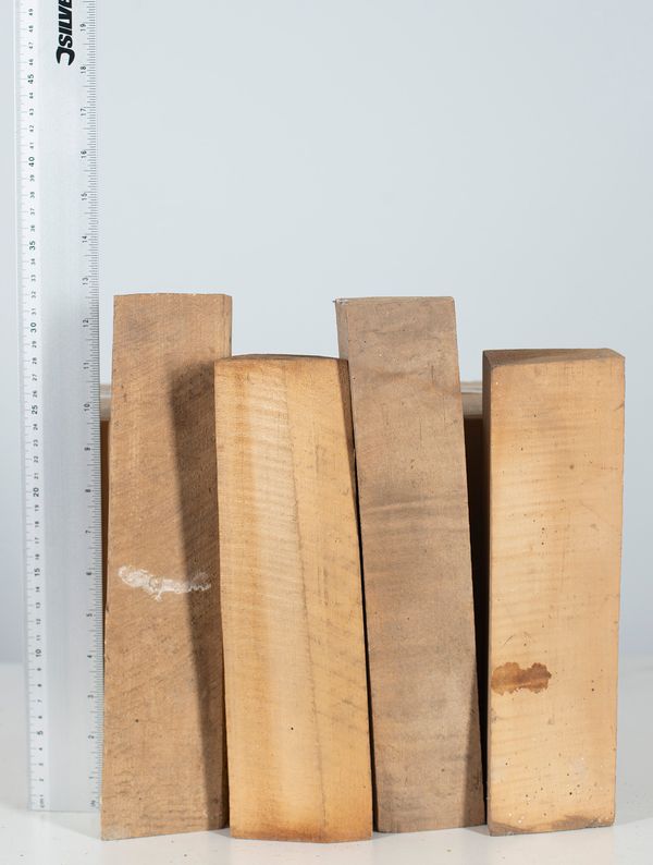 Four violin neck blanks, maple