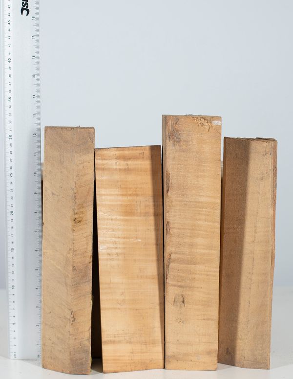 Four violin neck blanks, maple
