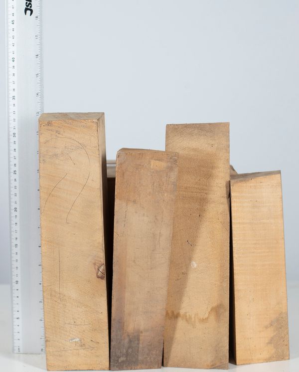 Four violin neck blanks, maple