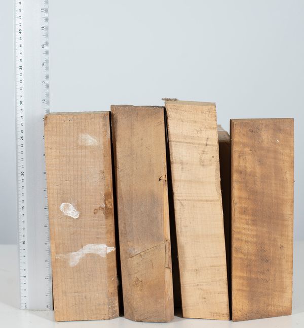 Four violin neck blanks, maple