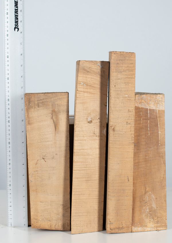 Four violin neck blanks, maple