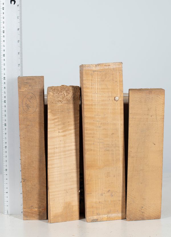 Four violin neck blanks, maple